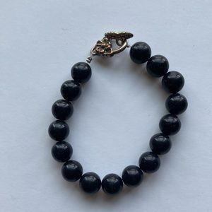 Black with a Tint of Glitter Gemstone Bracelet, Vintage